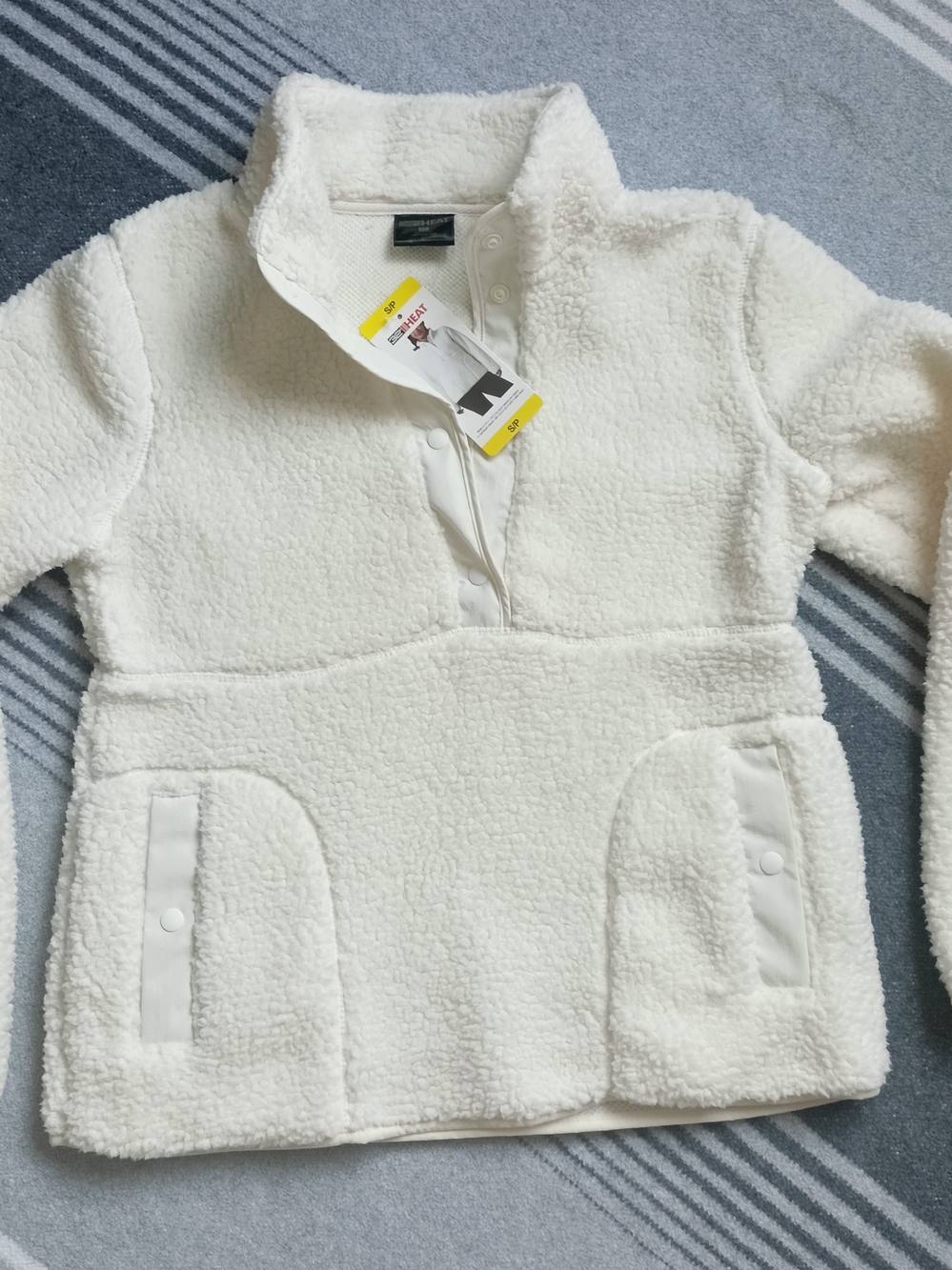 Costco Multi-Color Sherpa Jacket - White/Cream